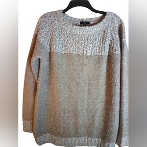 Fate Light Brown And White Mix Womens Sweater Size M Baggy Fall Casual Formal